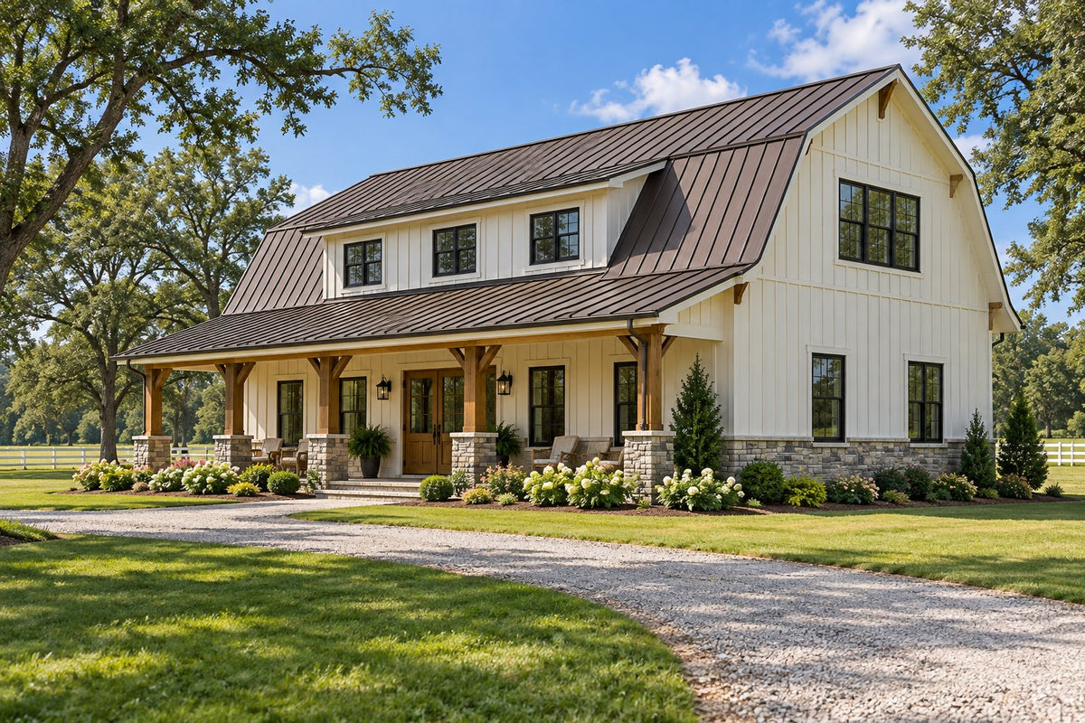 The Gambrel — 30x44 Two-Story Gambrel Barndominium Plan, 4 Bed, 3.5 Bath, 2,420 Sq Ft