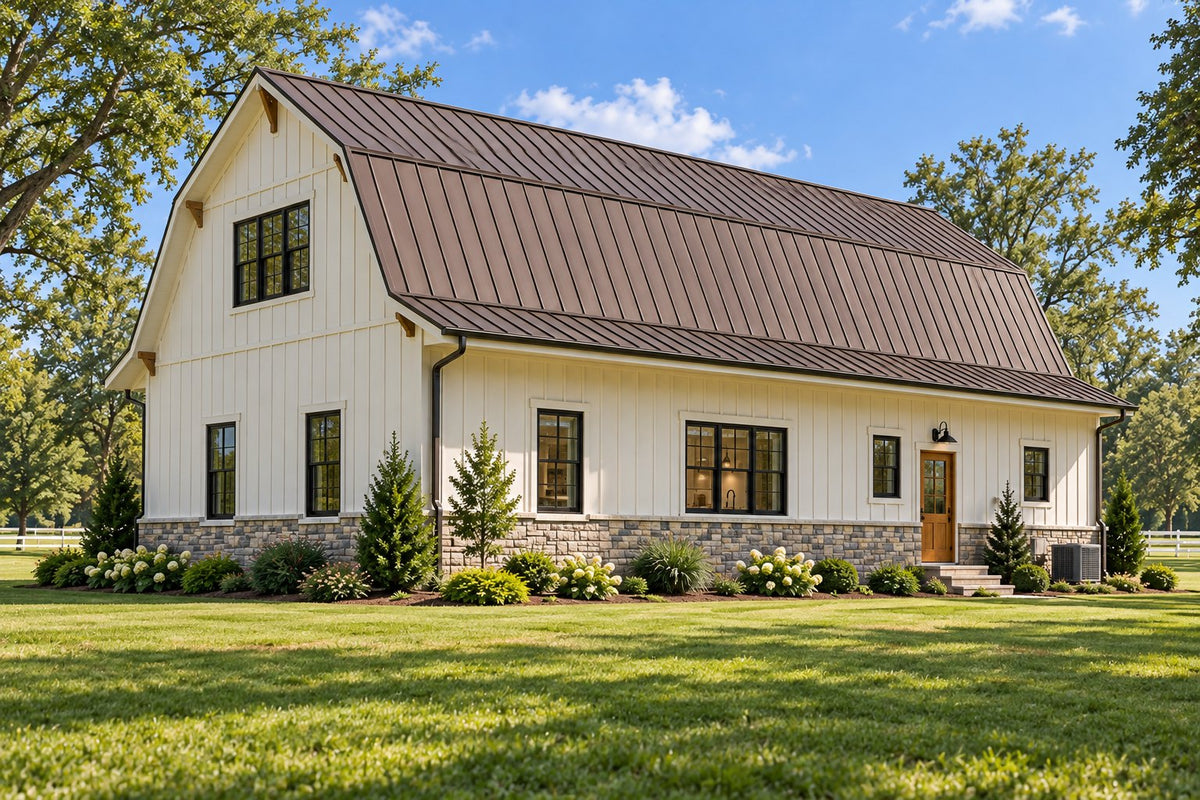 The Gambrel — 30x44 Two-Story Gambrel Barndominium Plan, 4 Bed, 3.5 Bath, 2,420 Sq Ft