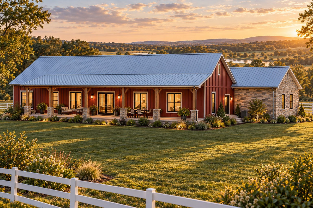 The Ranch — Barndominium Plan with 2-Car Garage, 4 Bed, 3 Bath, 2,240 Sq Ft