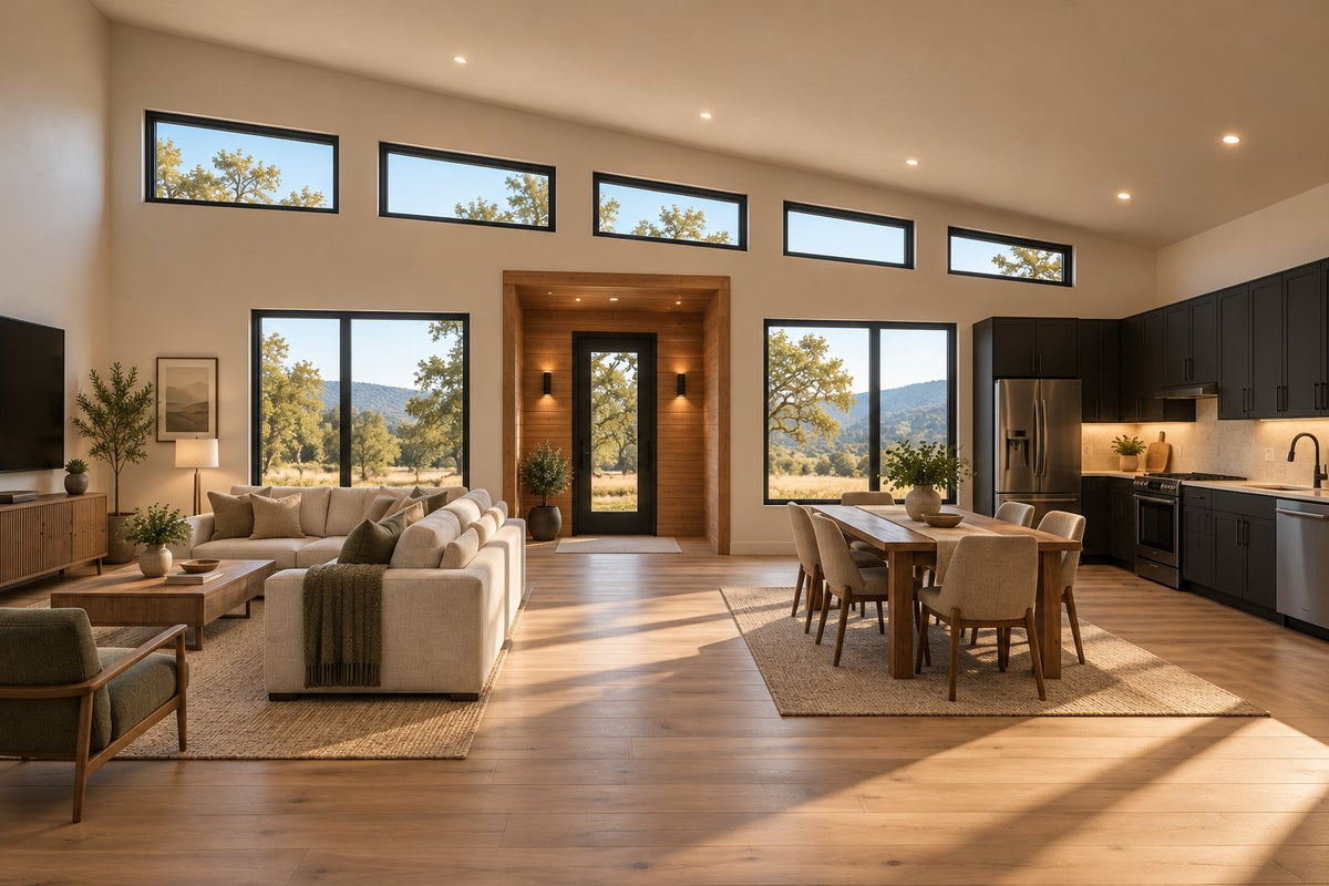 The Slate — 30x40 Modern Barndominium Plan, 2 Bed, 2 Bath, 1,180 Sq Ft