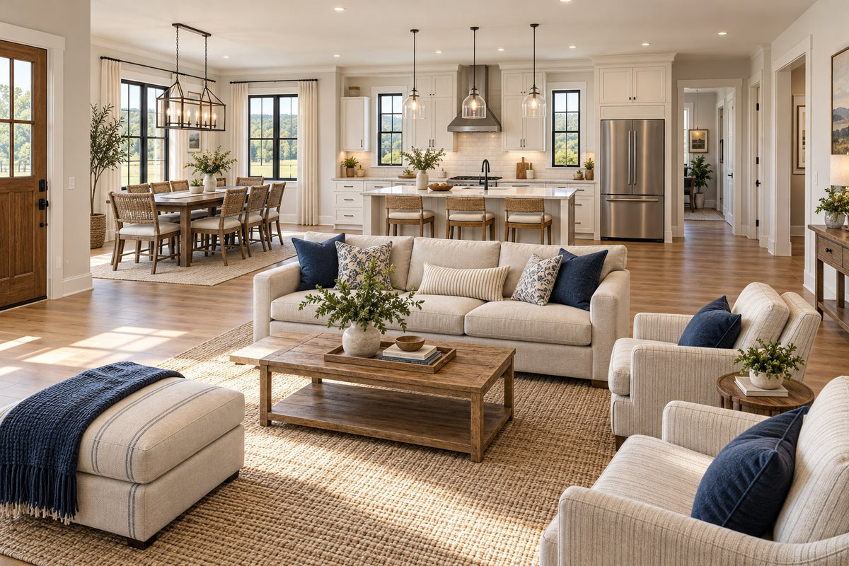 The Wraparound — L-Shaped Farmhouse Barndominium Plan, 3 Bed + Office, 2 Bath, 2,000 Sq Ft